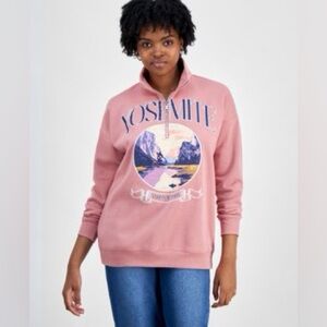 YOSEMITE Self Esteem Juniors Oversized Graphic Fleece Sweatshirt / Size: L